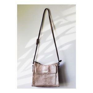 Liz Claiborne Faux Leather Crocodile Shoulder Bag